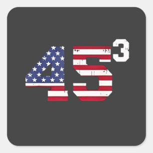 Stand With 45 Pro Trump USA Flag 4th of July Square Sticker