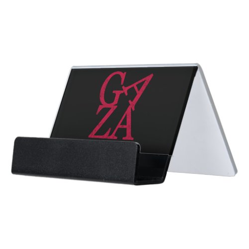 Stand With Gaza Protect Men Women And Children Desk Business Card Holder