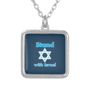 Stand with Israel - FULL - Magen David Silver Plated Necklace