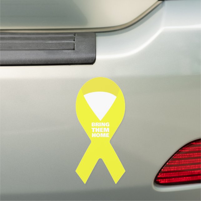 STAND WITH ISRAEL - Yellow Ribbon Bring Them Home  Car Magnet (In Situ)