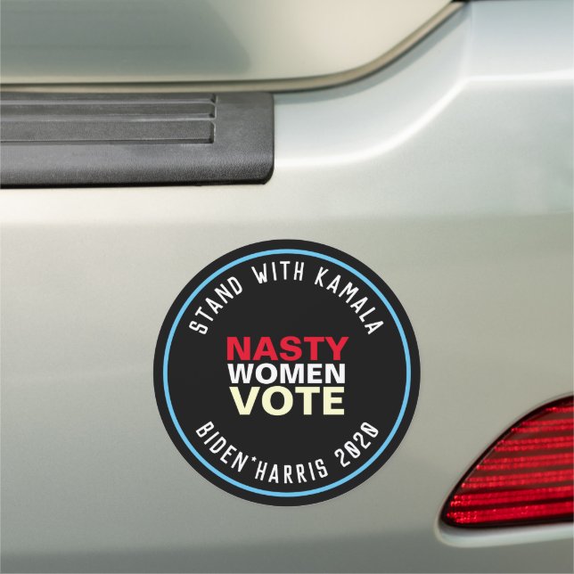 Stand With Kamala NASTY WOMEN VOTE Large Car Magnet (In Situ)