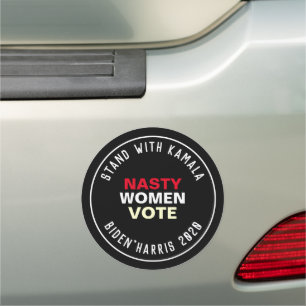 Stand With Kamala NASTY WOMEN VOTE Round Car Magnet
