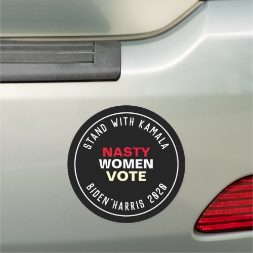Stand With Kamala NASTY WOMEN VOTE Round Car Magnet