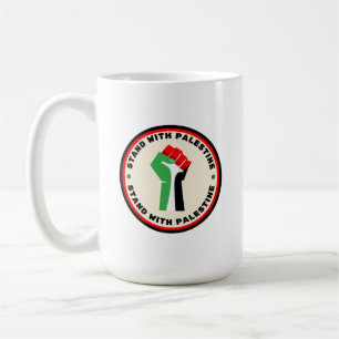 Stand with Palestine - Fist - Flag Colors Coffee Mug