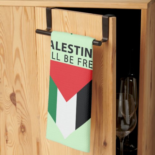 Stand With Palestine Flag and Olive Tree Kitchen Towel