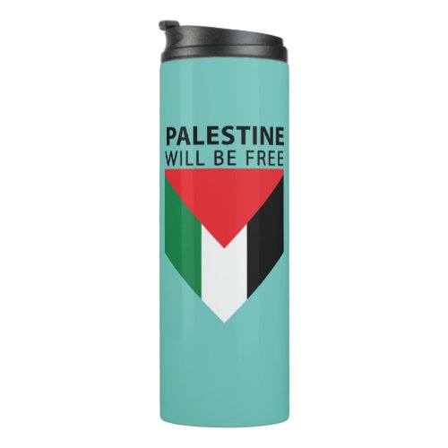 Stand With Palestine Flag and Olive Tree Thermal Tumbler