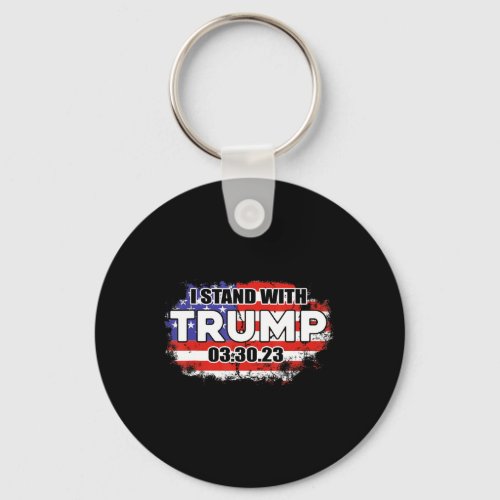 Stand With Trump 03 30 23 American Flag Men Woman  Keychain