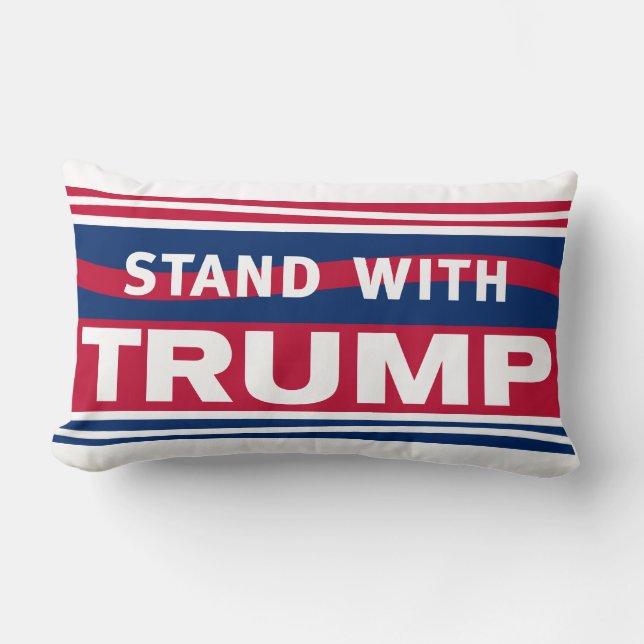 Stand with Trump~2024~MAGA Lumbar Pillow (Front)