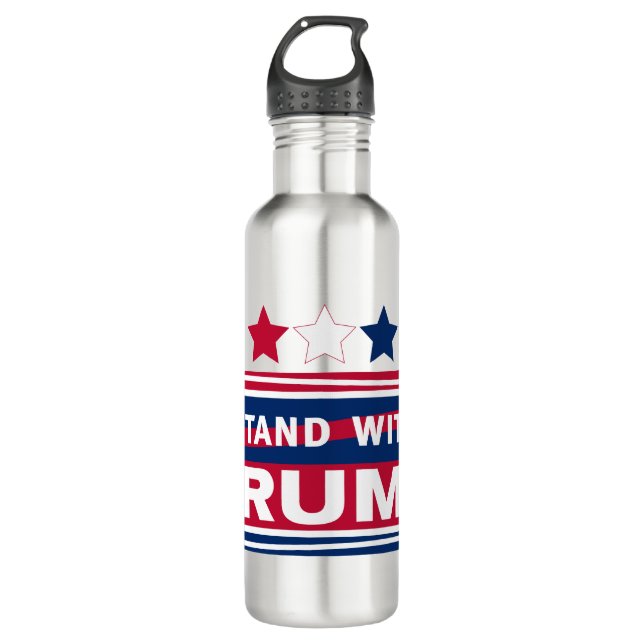 Stand with Trump~2024~MAGA Stainless Steel Water Bottle (Front)