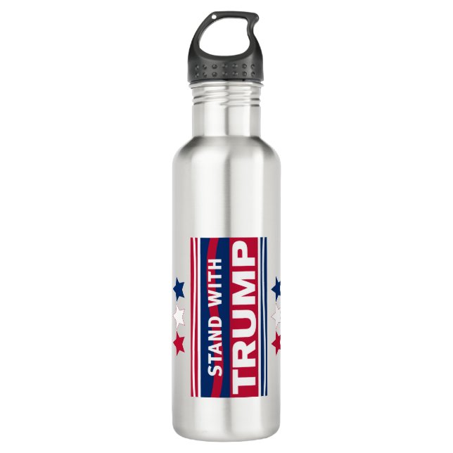 Stand with Trump~2024~MAGA Stainless Steel Water Bottle (Front)