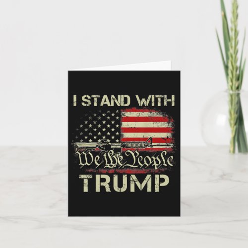Stand With Trump American Flag Men Woman Usa Vinta Card