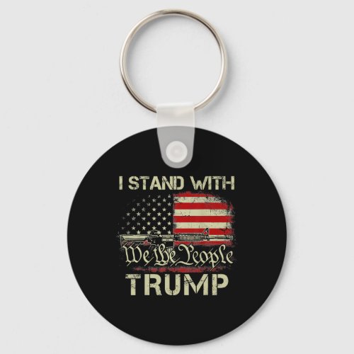 Stand With Trump American Flag Men Woman Usa Vinta Keychain