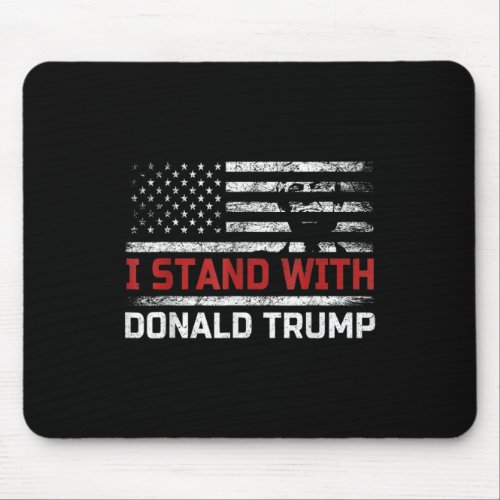 Stand With Trump American Flag Men Woman Usa Vinta Mouse Pad