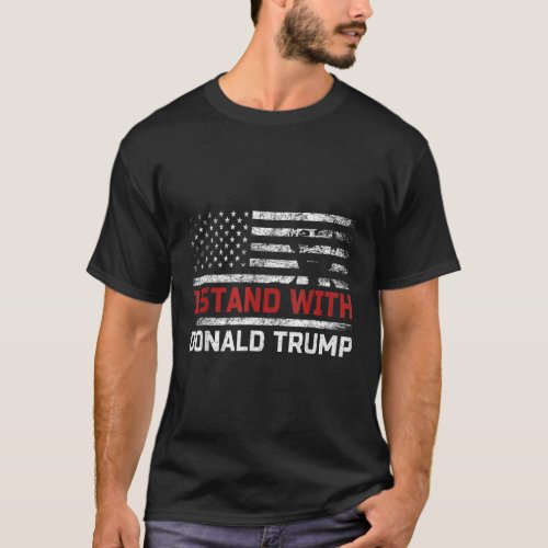 Stand With Trump American Flag Men Woman Usa Vinta T_Shirt