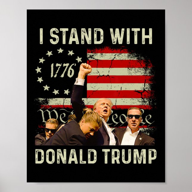 Stand With Trump Funny Trump 2024  Poster (Front)