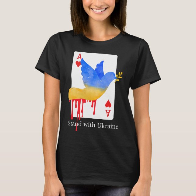 Stand With Ukraine Ace Of War Support Tee  (Front)