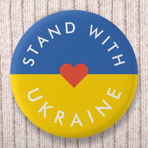 Stand with Ukraine Anti War Protest Ukrainian Flag Button