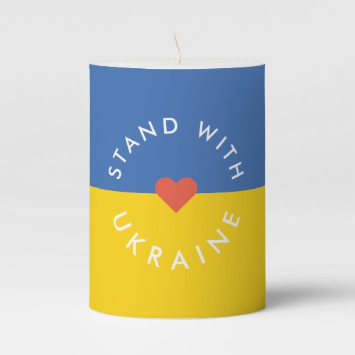 Stand with Ukraine Anti War Protest Ukrainian Pillar Candle
