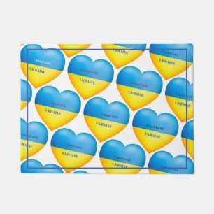 Stand with Ukraine Blue Yellow Doormat