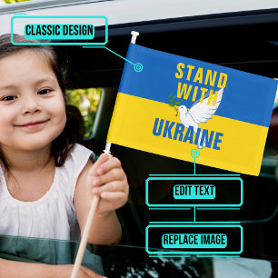 Stand With Ukraine Car Flag