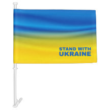 Stand with Ukraine Car Flag