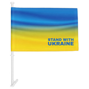 Stand with Ukraine Car Flag