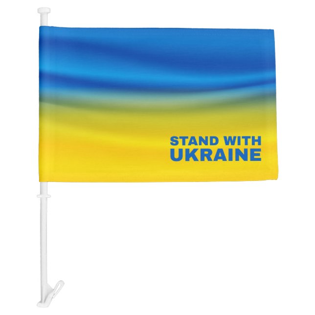 Stand with Ukraine Car Flag (Front)