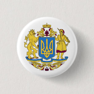 Stand With Ukraine Coat of Arms Button