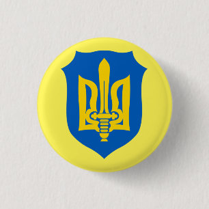 Stand With Ukraine Coat of Arms Button