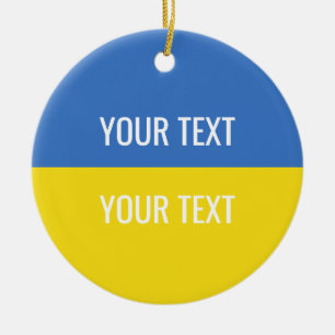 Stand With Ukraine Custom Ukraine National Flag Ceramic Ornament