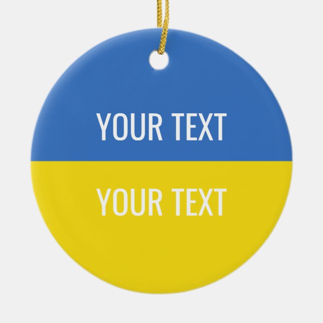 Stand With Ukraine Custom Ukraine National Flag  Ceramic Ornament (Front)