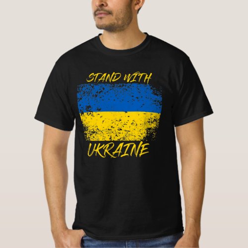 Stand With Ukraine Distressed T_Shirt