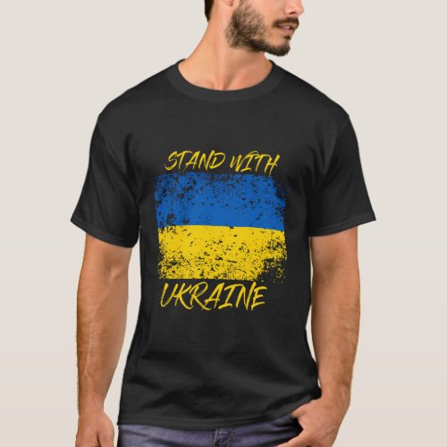 Stand With Ukraine Distressed T_Shirt