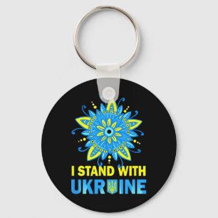Stand With Ukraine Flag Anti-putin No To War Ukrai Keychain