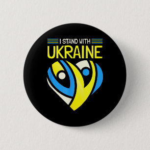 Stand With Ukraine Flag Anti-putin Say No To War U Button