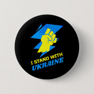Stand With Ukraine Flag Anti-putin Say No To War U Button