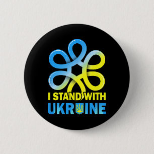 Stand With Ukraine Flag Anti-putin Say No To War U Button