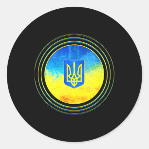 Stand With Ukraine Flag Anti-putin Ukraine Ukraini Classic Round Sticker