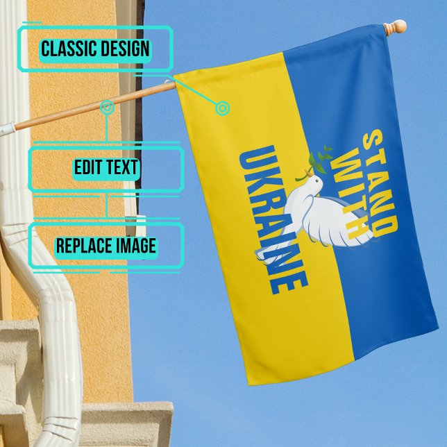 Stand With Ukraine House Flag (Please enjoy our design and see the others in the collection.)