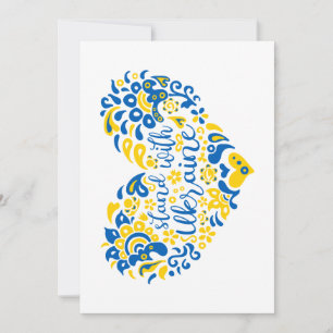 Stand with Ukraine lettering and heart Invitation