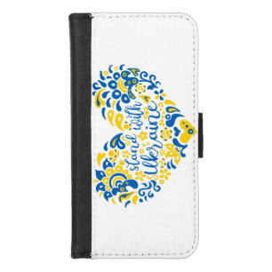 Stand with Ukraine lettering and heart iPhone 8/7 Wallet Case