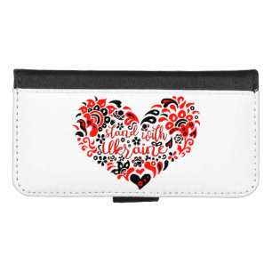 Stand with Ukraine lettering and heart iPhone 8/7 Wallet Case