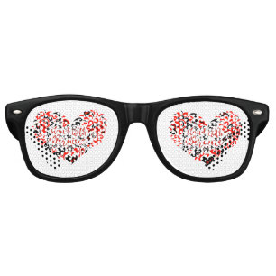 Stand with Ukraine lettering and heart Retro Sunglasses