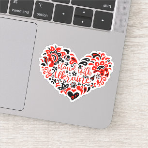 Stand with Ukraine lettering and heart Sticker