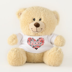 Stand with Ukraine lettering and heart Teddy Bear