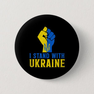 Stand With Ukraine Love Support Ukraine Men Women Button