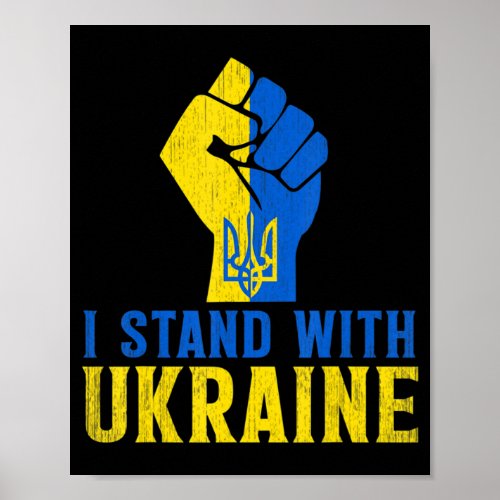 Stand With Ukraine Love Support Ukraine Men Women  Poster