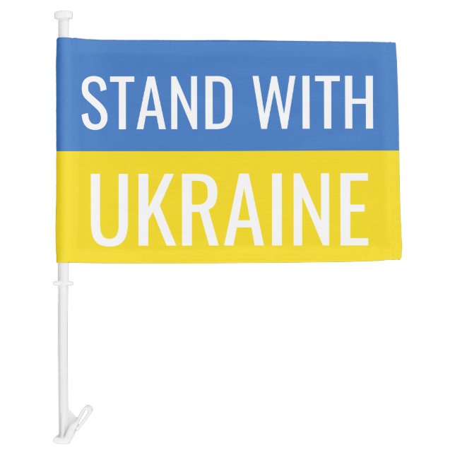 Stand With Ukraine Patriotic Ukraine National Flag (Front)