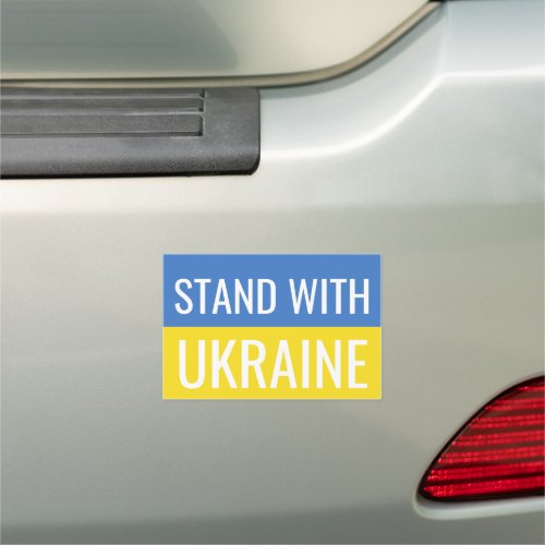Stand With Ukraine Patriotic Ukraine National Flag Car Magnet
