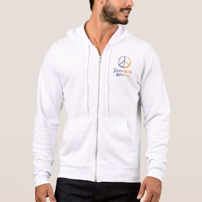 Stand With Ukraine - PEACE Symbol Sign Freedom Hoodie (Front)